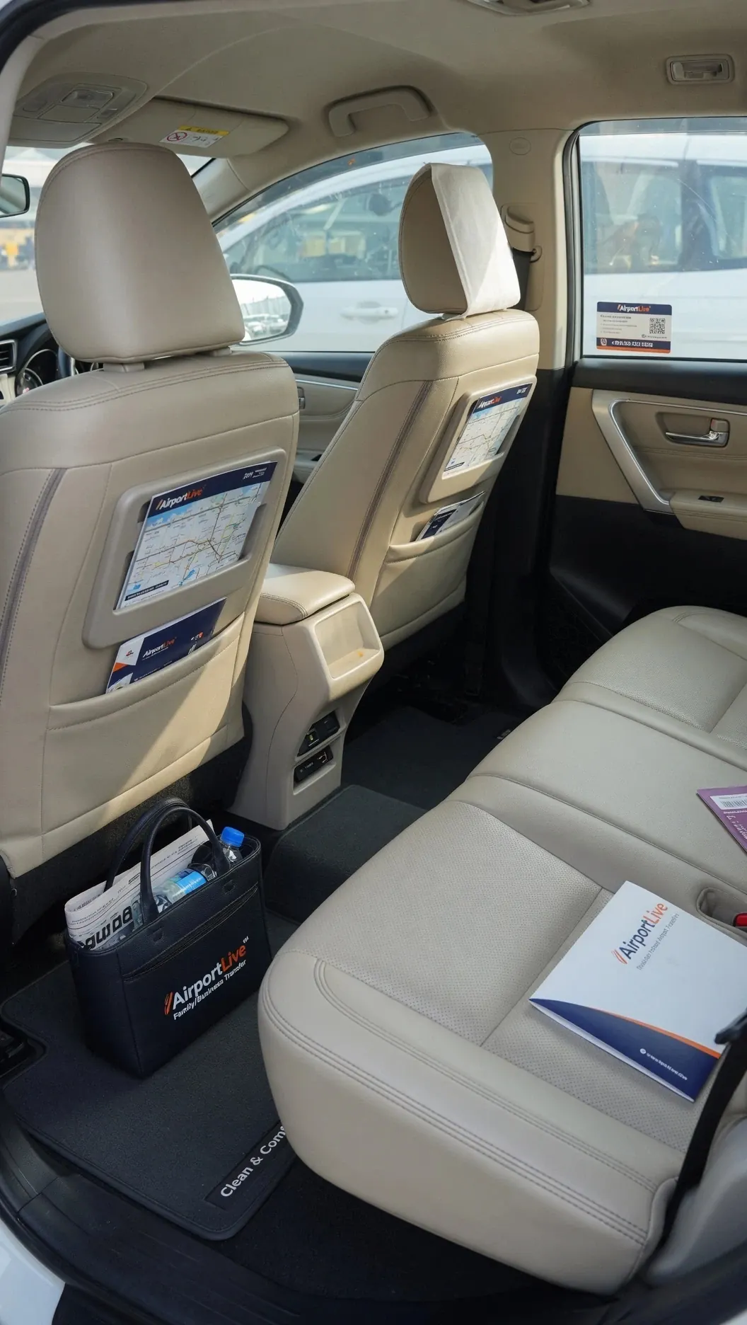 Clean premium sedan interior for comfortable AirportLive city and airport rides