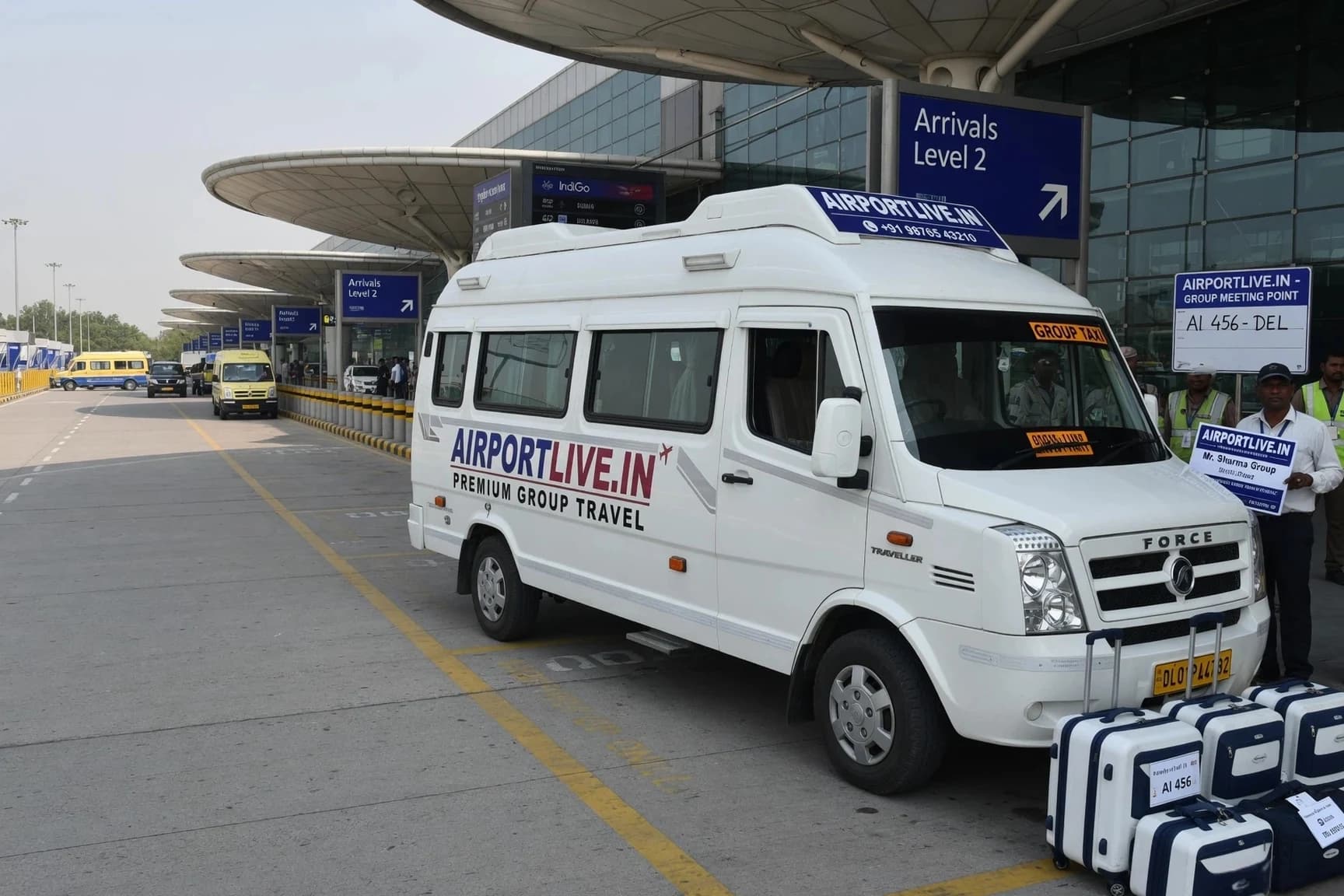 Clean Tempo Traveller interior for AirportLive group transport